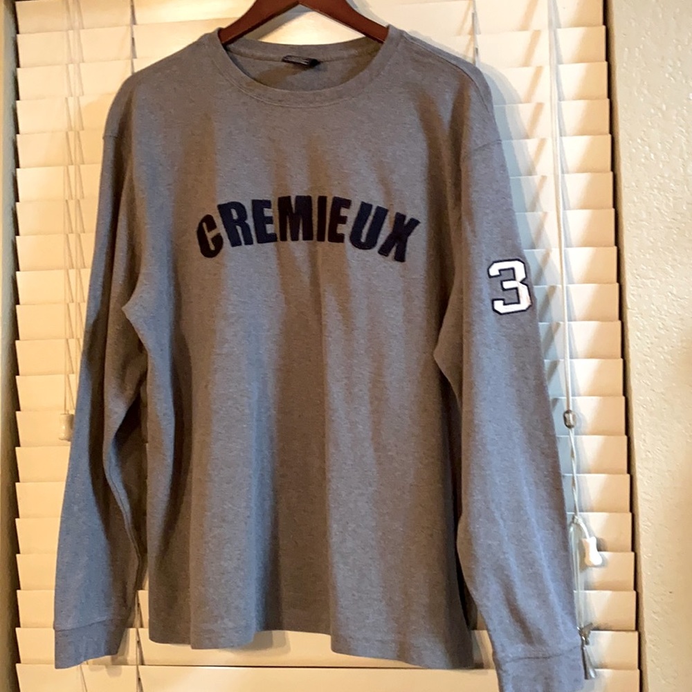 Daniel Cremieux Collection Gray Crewneck Long Sleeve Cotton Top